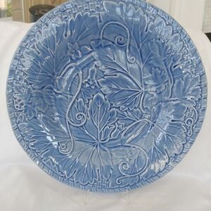 Pinheiro Neiman Marcus Blue 12" Charger Plate Serve Platter Vine Leaf Portugal